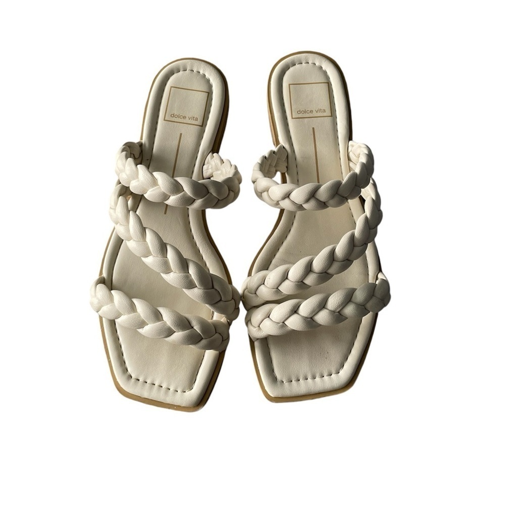 Dolce Vita Braided Sandals Size 7 Cream Color